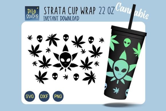 Alien Cannabis Strata Cup 22oz SVG Png