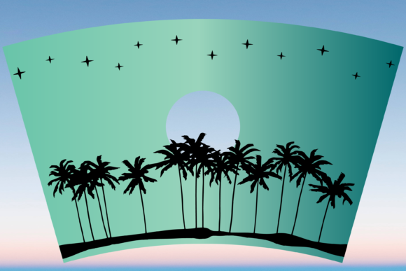 Beach Palm Tree Starbucks Cup Wrap SVG