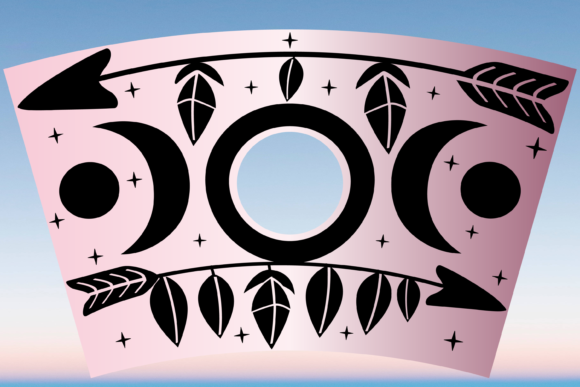 Boho Moon Feather Arrow Starbucks SVG