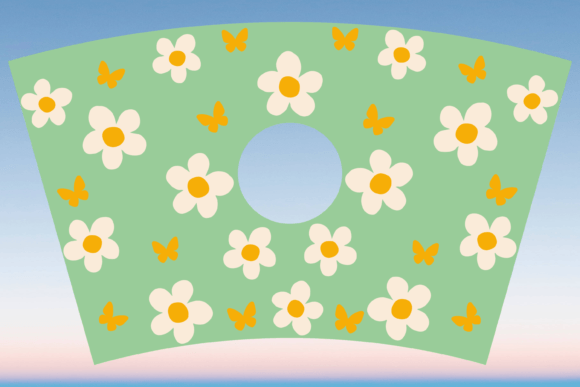 Daisy Flower Butterfly 24oz Cup Wrap