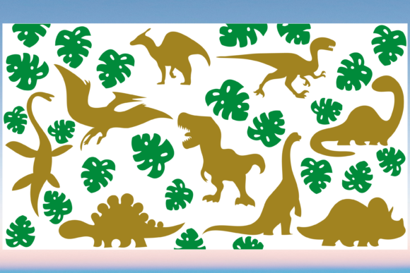 Dinosaurs Monstera 20oz Libbey Wrap SVG