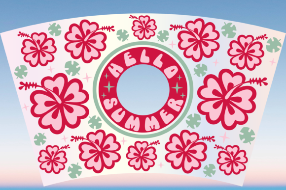 Hello Summer Hibiscus 24oz Cup Wrap