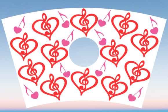 Love Music Heart Starbucks Cup Wrap SVG