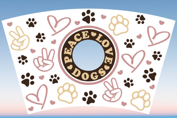 Peace Love Dogs Starbucks Cup Wrap SVG
