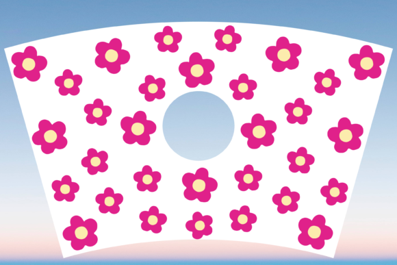 Pink Flower Daisy Starbucks Cup Wrap SVG