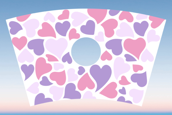 Purple Hearts 24oz Venti Cup Wrap