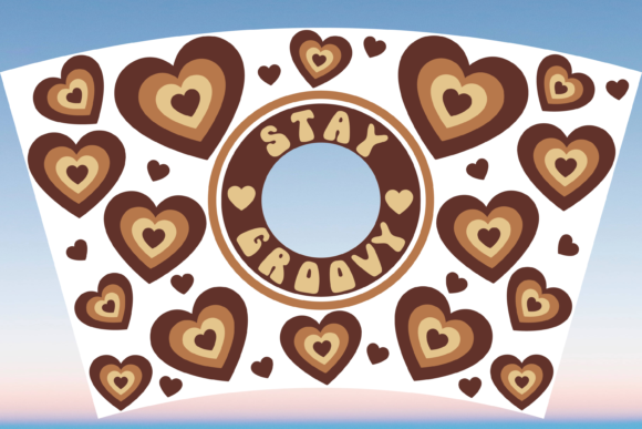 Stay Groovy Boho Heart 24oz Cup Wrap