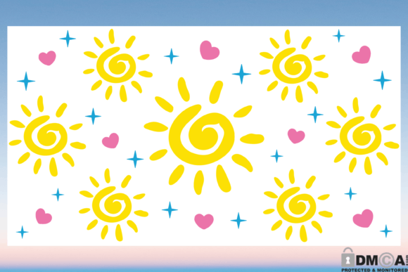 Sun Summer 20oz Libbey Glass Wrap SVG