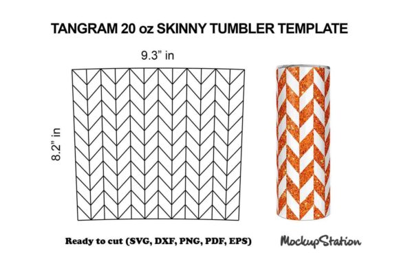 Tangram 20oz Skinny Tumbler Template SVG