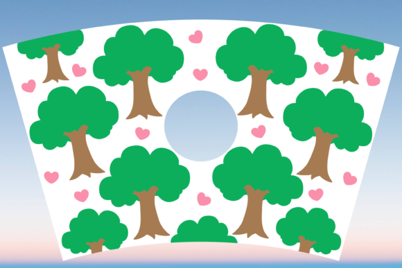 Tree Forest Starbucks Cup Wrap SVG
